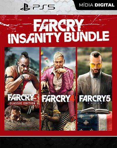 Far Cry 3, 4 e 5 Insanity Bundle  PS5 Mídia Digital