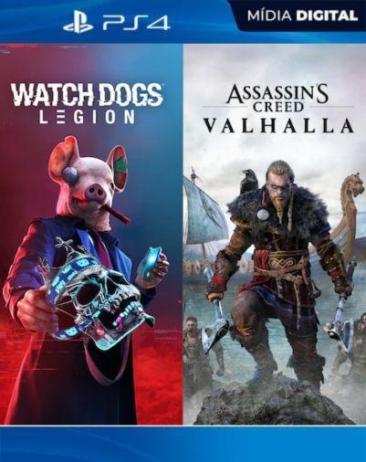 Bundle Assassin’s Creed Valhalla + Watch Dogs: Legion PS4 Mídia Digital