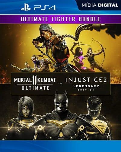 Pacote Mortal Kombat 11 Ultimate + Injustice 2 Ed. Lendária PS4 Mídia Digital