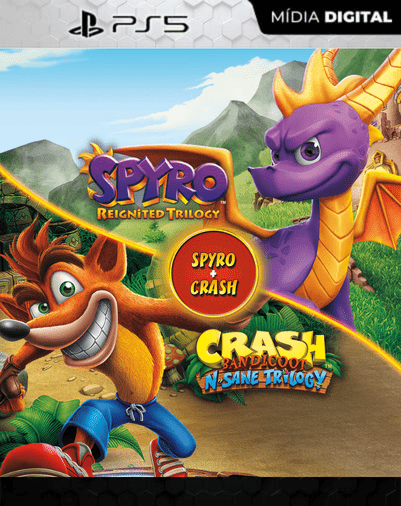 Pacote de jogo Spyro™ + Crash Remastered PS5 Mídia Digital